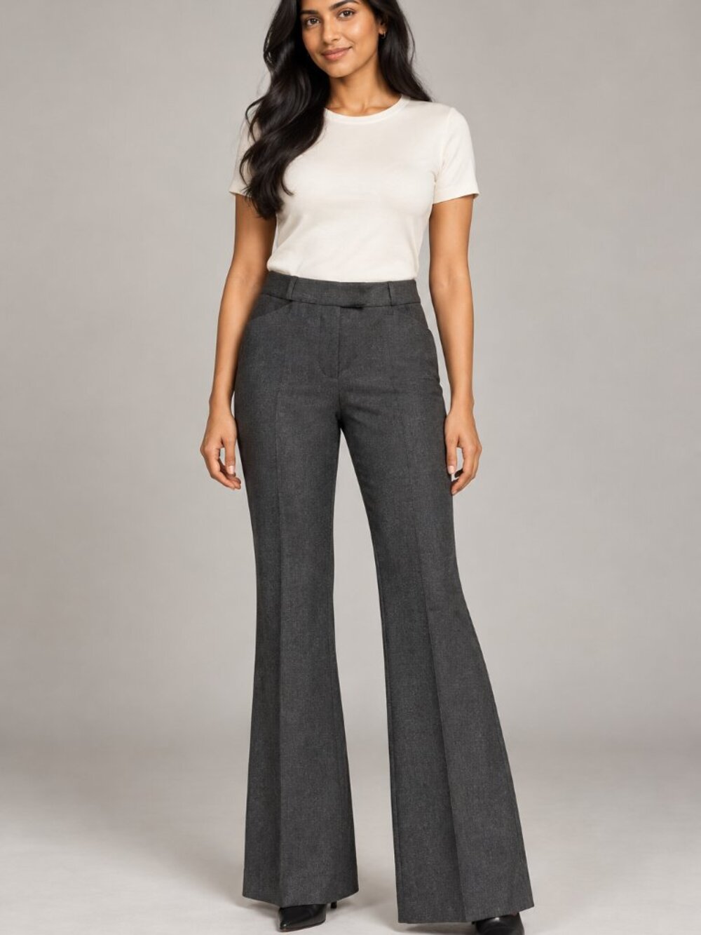 Antonio Melani Gray Bootcut Dress Pants Women 10 Minimalist Office Trousers